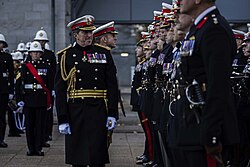 Jenkins inspecting his first parade as Commandant General Royal Marines in November 2022
