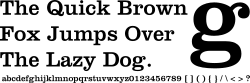 Clarendon, an example of a less geometric slab serif