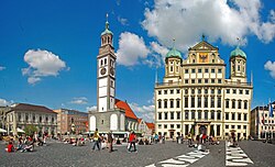 Augsburg Town Hall and Perlachturm (left)