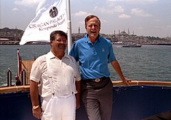 Turgut Özal and George H. W. Bush in Istanbul, July 1991.