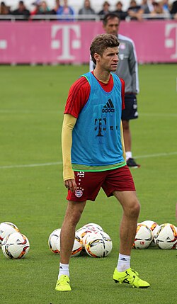 Müller at a training session in 2015