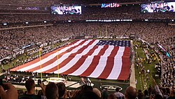 Pre-game ceremony prior to the Jets-Cowboys game on September 11, 2011