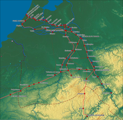 Germania Inferior roads and towns