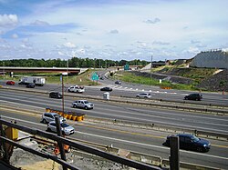 View of the I-76/I-295/Route 42 interchange construction in 2022