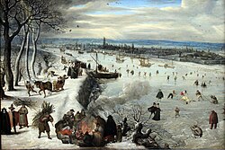 View of Antwerp with the frozen Scheldt (1590) by Lucas van Valckenborch