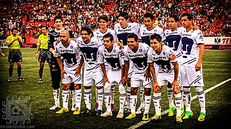 Pumas UNAM squad previous to a match against Tijuana in April 2012.