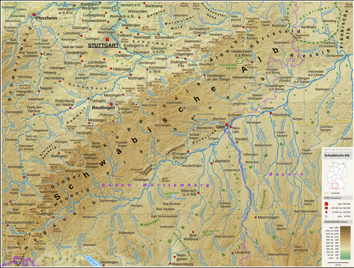 Map of the Swabian Jura