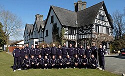 Barry at Maesmawr Hall before Welsh Cup Semi-final in Newtown.