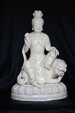 Bodhisattva Manjusri in Blanc-de-Chine, by He Chaozong, 17th century[157]