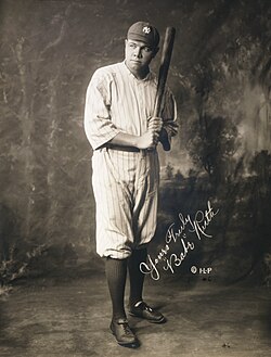 Babe Ruth in 1920, the year he joined the New York Yankees