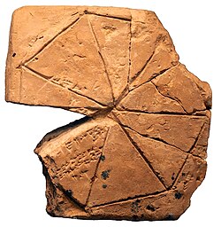 Geometry problem on a clay tablet belonging to a school for scribes; Susa, first half of the 2nd millennium BC