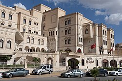 A hotel in Şanlıurfa. Tourism contributes to the economy of the city.