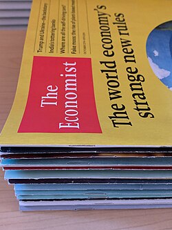 A stack of Economist papers, ordered by publication date, 2020