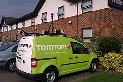 This TomTom mapping van is fitted with five lidar sensors on its roof rack.