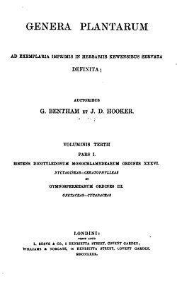 Frontispiece of 1862 edition of Genera plantarum