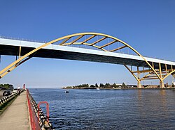 The Hoan Bridge carries Interstate 794.