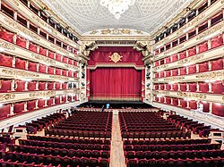 La Scala in Milan, Italy, is the world's most famous opera house.[121]