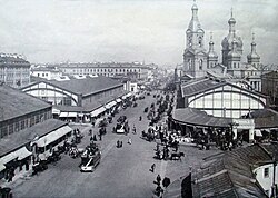The Saviour Church on Sennaya Square (pre-1917 photo) in Leningrad was one of many notable church buildings destroyed during The Thaw.