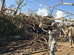 Members of the South Carolina National Guard assisting with clean up efforts in Caguas