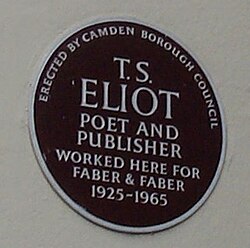 A plaque at SOAS's Faber Building, 24 Russell Square, London