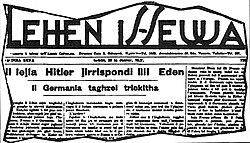 A Maltese newspaper in 1937