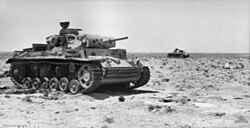 Destroyed Panzer IIIs near Tel el Eisa, 1942