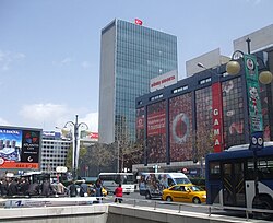 Kızılay Square and Emek Business Center (1959–1965), the first International Style office tower and shopping center in Turkey.[51][52]