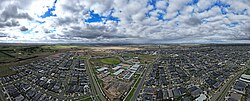 Mickleham panorama facing eastwards to the Dandenong Ranges. April 2024.