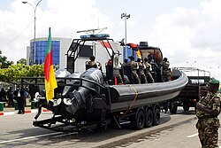 Military vehicles during a parade
