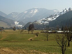 The Belchen in the Southern Black Forest with its bare dome, seen from Münstertal