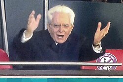 Mattarella celebrating during the UEFA Euro 2020 final