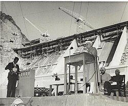 Nehru during the construction of the Bhakra Dam in the Punjab, 1953