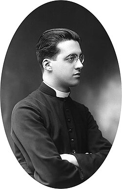 A young Georges Lemaître in clerical dress, early 1920s