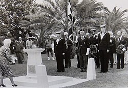 Remembrance Day ceremony at HMS Jervis Bay memorial in Bermuda
