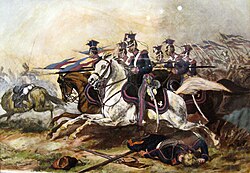 Charge of the Polish uhlans at the city of Poznań during the November uprising in 1831
