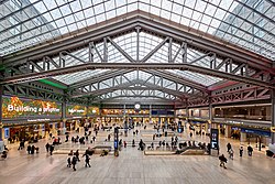 New York City's Moynihan Train Hall at Penn Station, Amtrak's busiest station by boardings