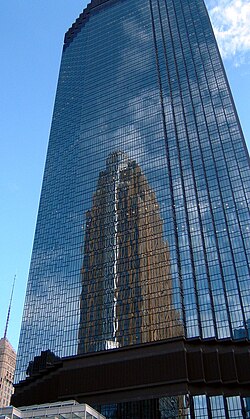 The IDS Tower, designed by Philip Johnson, is the state's tallest building,[116] reflecting César Pelli's Art Deco-style Wells Fargo Center.