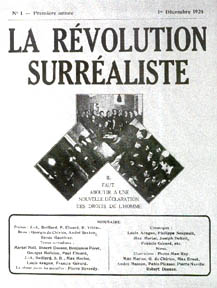 Cover of the first issue of La Révolution surréaliste, December 1924