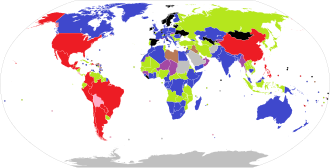 Map showing the terminology for each country's national legislature in English None National assembly Parliament Congress Legislative council/assembly National/supreme council House of representatives Other