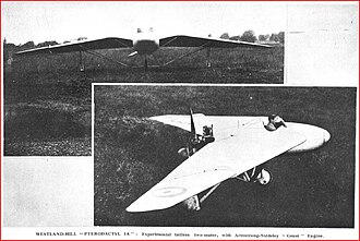 The Westland-Hill Pterodactyl was an early flying wing design.