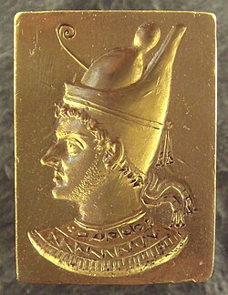 Portrait of Ptolemy VI Philometor wearing the double crown of Egypt