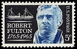Robert Fulton on a 1965 stamp