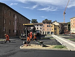 Public works in Reggio Emilia, Emilia-Romagna, Italy