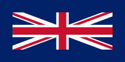 Union Flag with thick blue border the thickness of one-fifth the breadth of the flag.