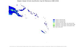 Köppen-Geiger climate classification map of Melanesia