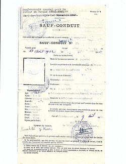 1942 Saint-Laurent-du-Maroni issued French Guiana travel document, South America.