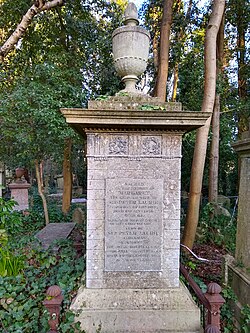 Grave of Sir Peter Laurie in Highgate Cemetery (west)