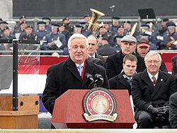 Tom Corbett delivering his inaugural address, January 18, 2011