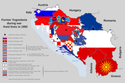 Former Yugoslavia during the Yugoslav Wars in 1992