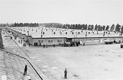 Prisoner barracks at Dachau Concentration Camp, where the Nazis established a dedicated clergy barracks for clerical opponents of the regime in 1940[402]